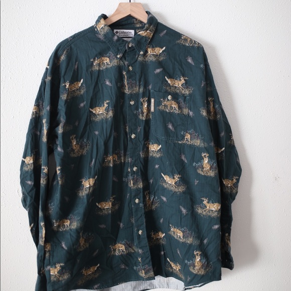 Columbia Other - Vtg Columbia deer button up XL